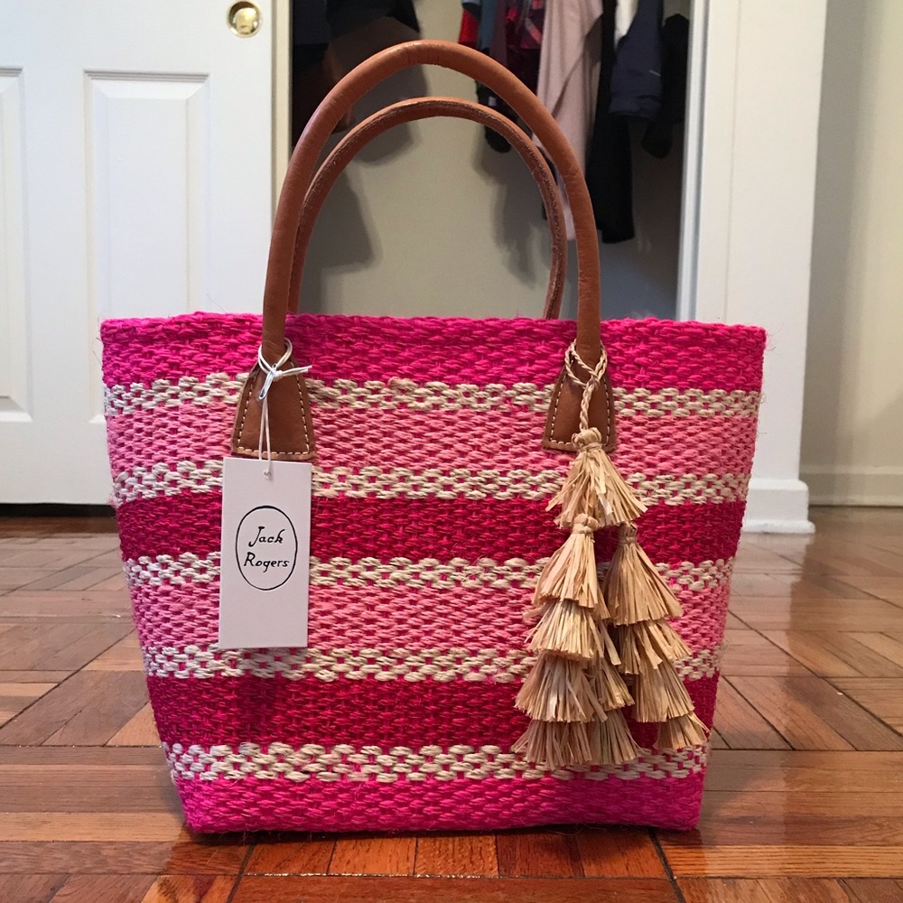 Jack Rogers Straw Tote with Tassel